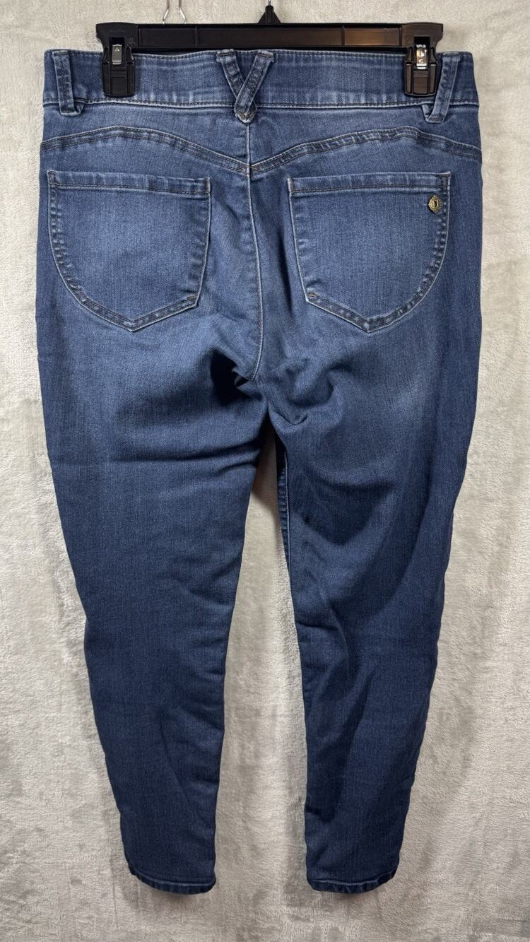 Democracy "Ab" Technology Womens Size 4 Blue Jeans Ankle/Cropped Stretch Zipper